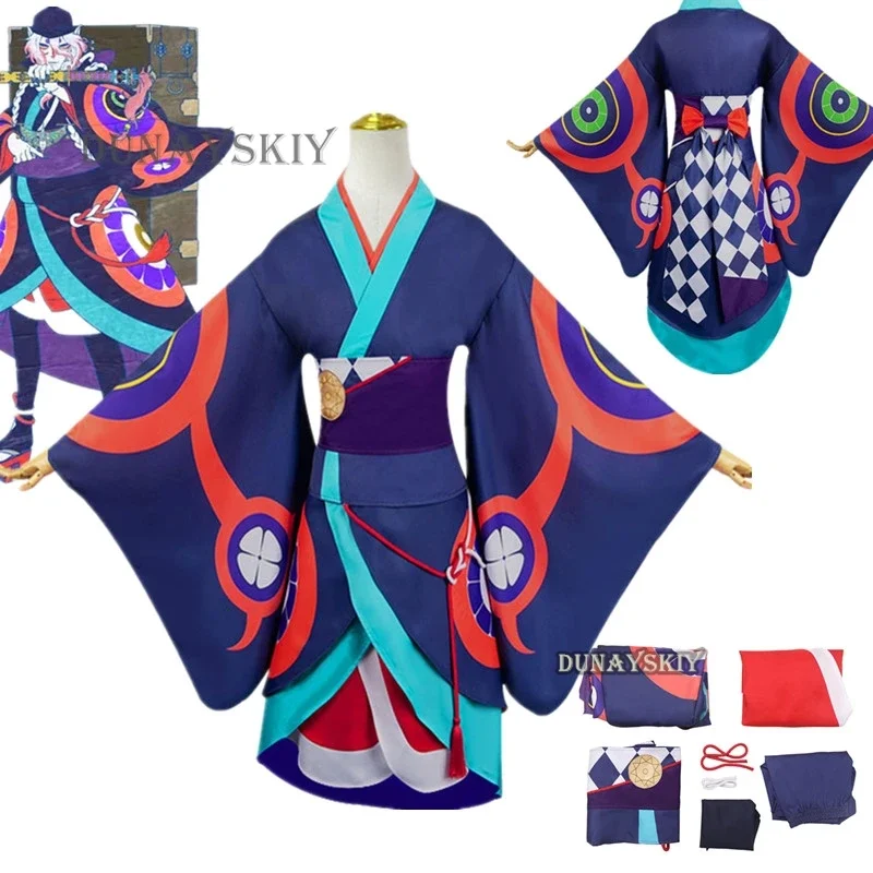 Costume Cosplay Kusuriuri pour femme, Anime MononOtCosplay, vendeur de médicaments, perruque et chaussures Kimono, Hmatte en Roleplay de Noël, ensemble complet