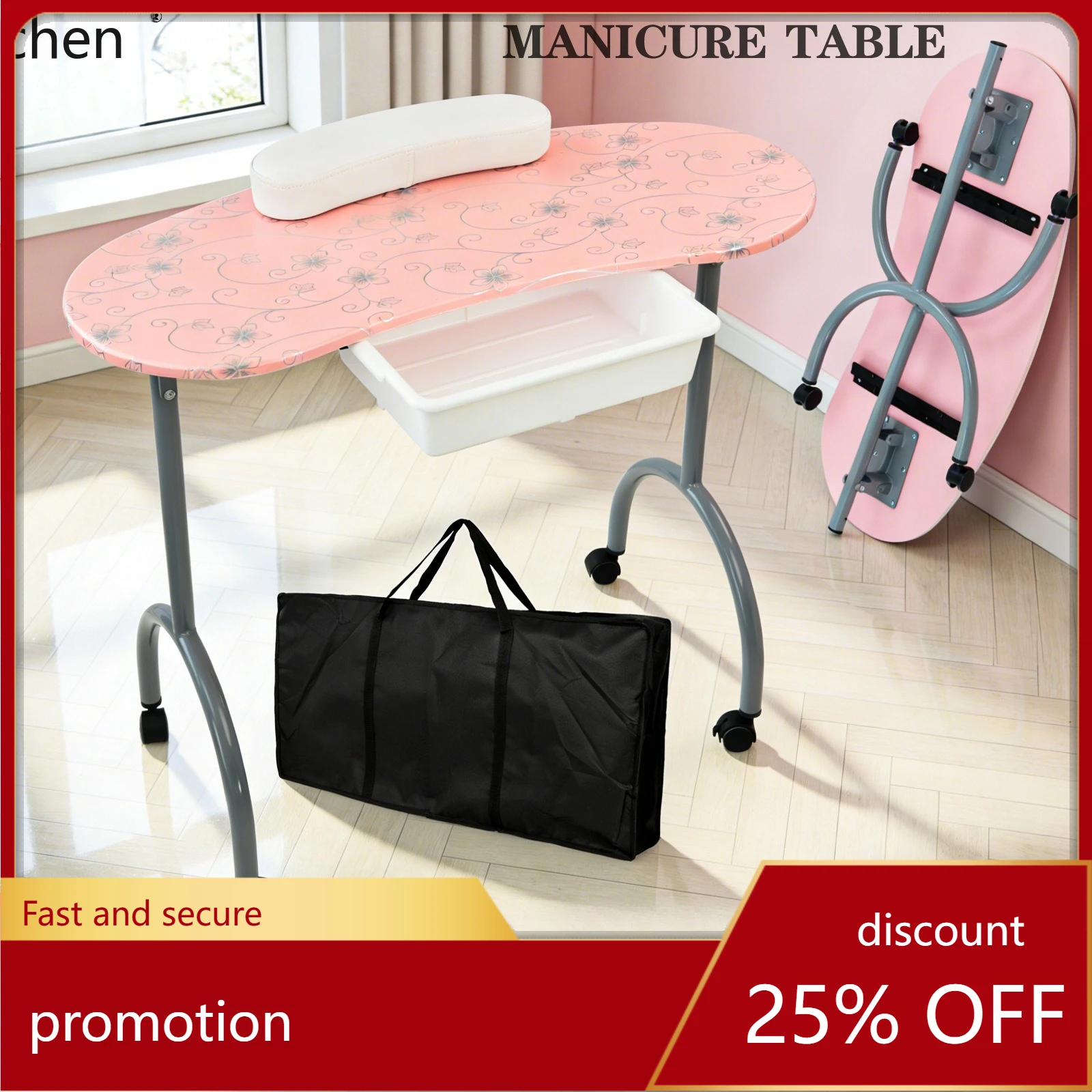 

HXL Movable Manicure Workbench Multifunctional Portable Folding Nail Table