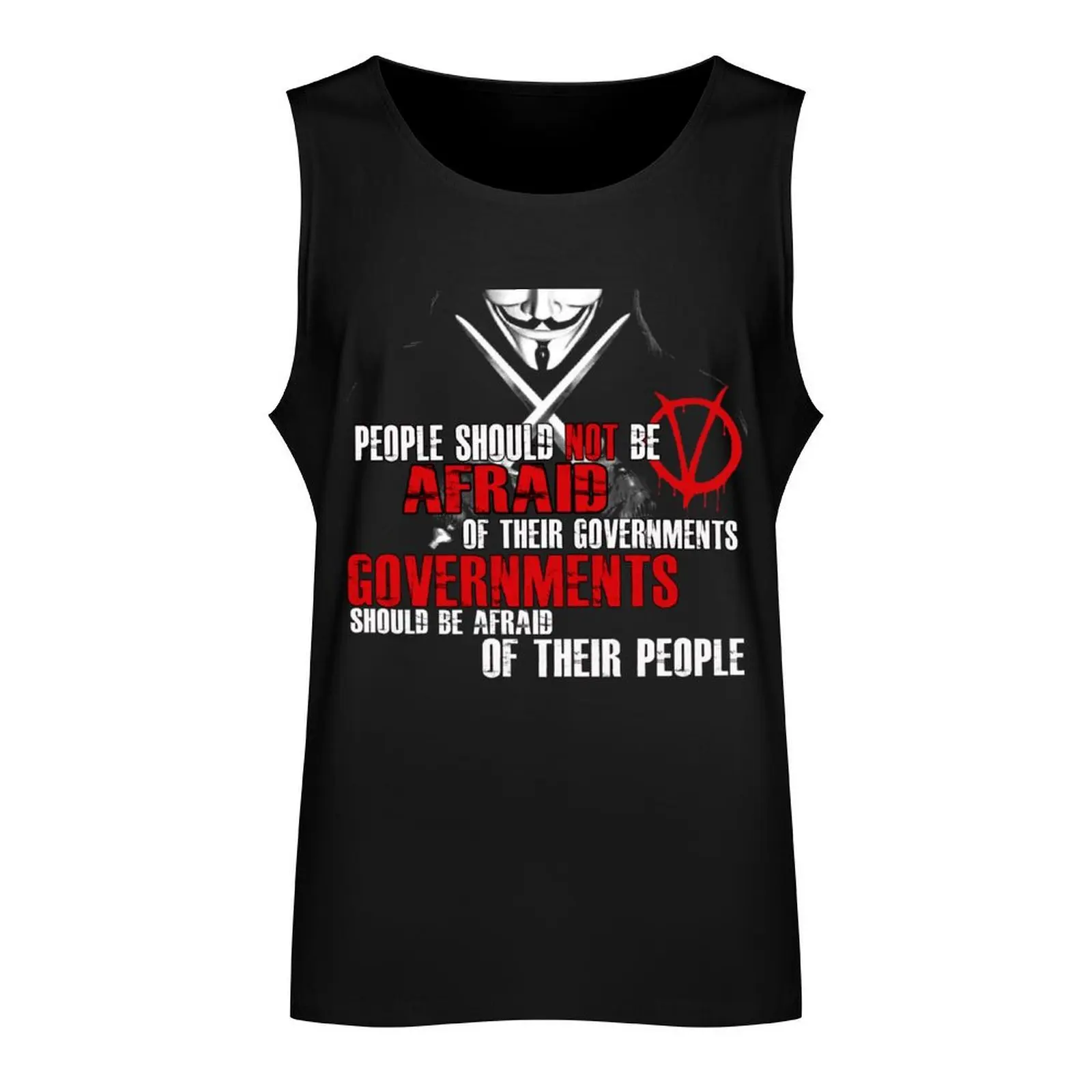 V FOR VENDETTA GUY FAWKES CONSPIRACY QUOTE Tank Top men gym sleeveless shirts