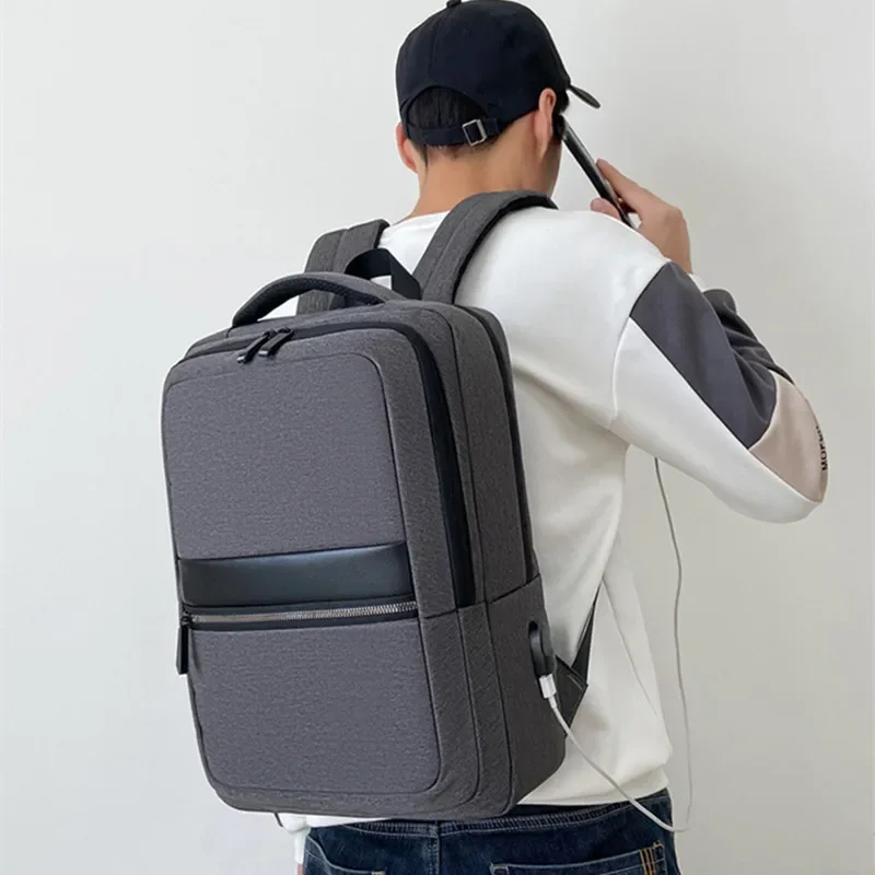 Business Casual Computer Bag Large Capacity USB Charging Laptop Tablet Bags Travel Handbag Student Waterproof Storage Schoolbag