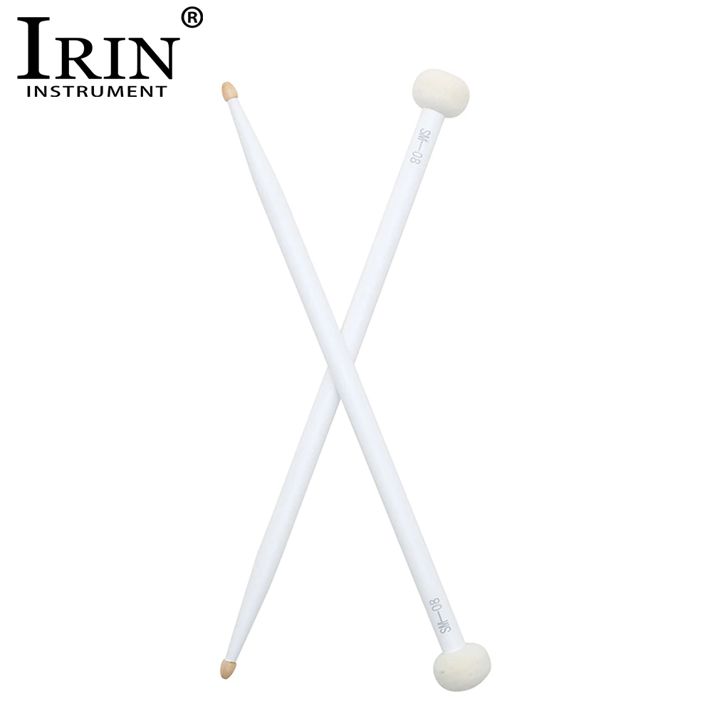 IRIN 1 Pair Multi-function Drumsticks Dual Purpose Maple Drumsticks Timpani Cymbal Hammer Percussion Instrument Accessories