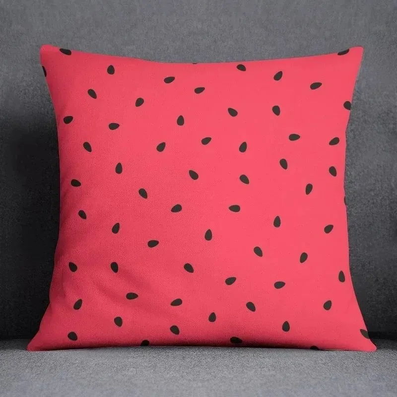 

Summer Tropical Fruit Print Cushion Cover Peach Skin Strawberry Pineapple Lemon Decorative Throw Pillowcase for Home Sofa Decor