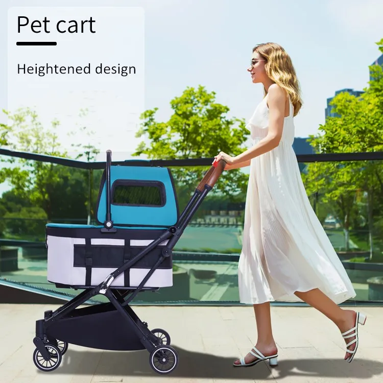 2023 Trendy Multifunction Folding Stair Climbing Trolley Pet Stroller Pet Gear