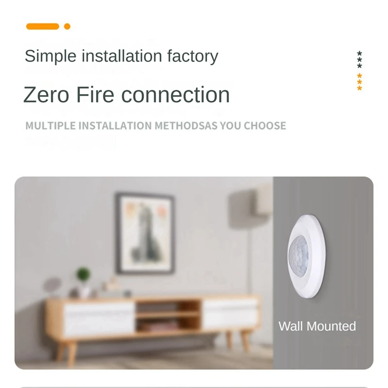 Zigbee Smart Human Presence Sensor Zero Fire Wire Connected Human Motion Sensor With Anti-Theft Warning For Smart Home