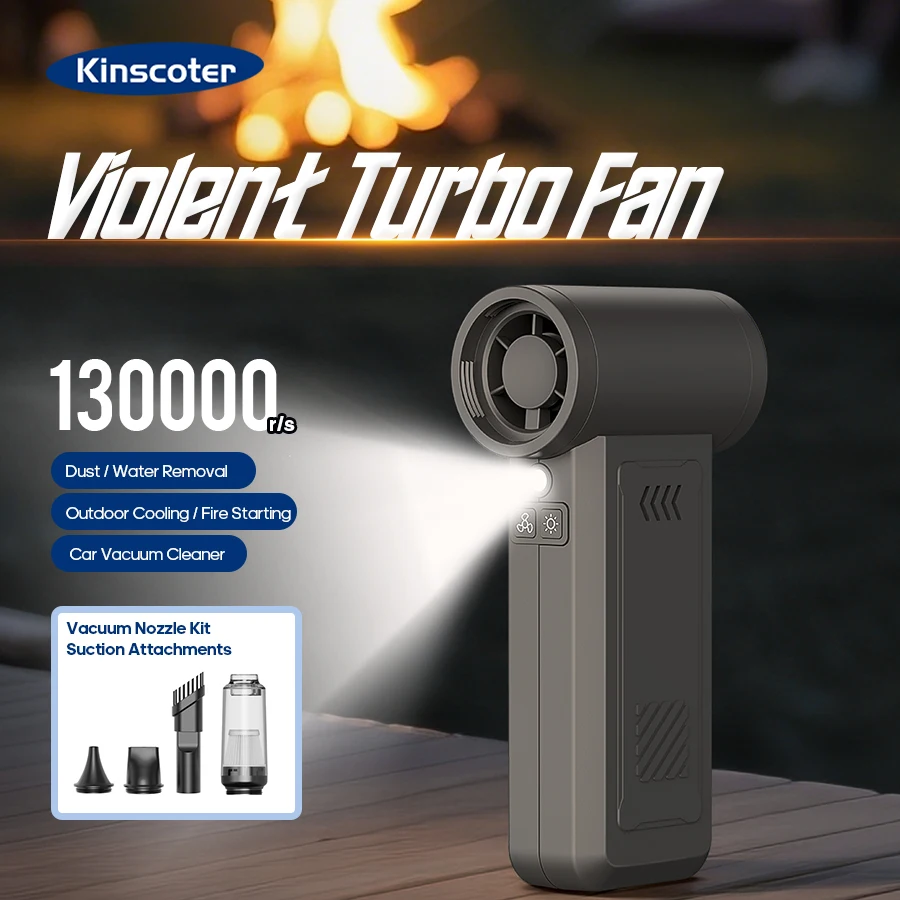 Powerful 130000RPM Violent Turbo Fan Electric Air Blower Portable Dust Cleaner TypeC Charging 4000mAh*2 Brushless Jet Fan Blower
