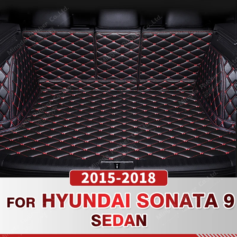 

Auto Full Coverage Trunk Mat For Hyundai Sonata 9 Sedan 2015-2018 17 16 Car Boot Cover Pad Interior Protector Accessories