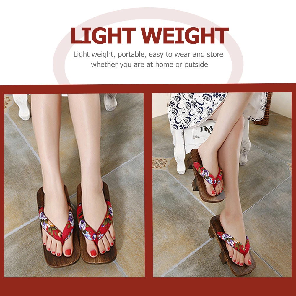 Japanese Style Wooden Clogs Breathable Sandals Ladies Slippers Fashion Footwear Female Sandals Wear Resistant