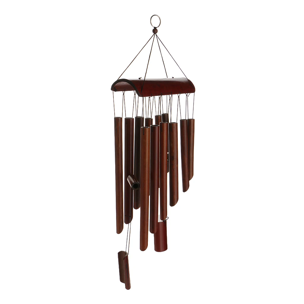 MagiDeal Large Deep Relaxing 8 Tubes Bamboo Chapel Bells Windmill Wind Chimes Decor Handmade Ornament Garden Outdoor Windchime