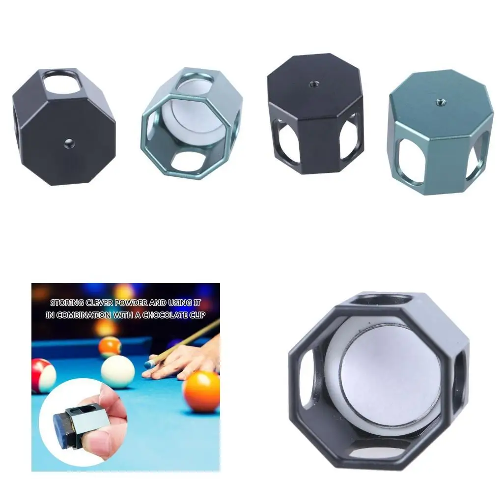 

652F Pool Chalk Holder Billiard Chalk Case Chalk Container Aluminum Portable Billiard Cue Chalk Case Holder Clip Snooker Tool