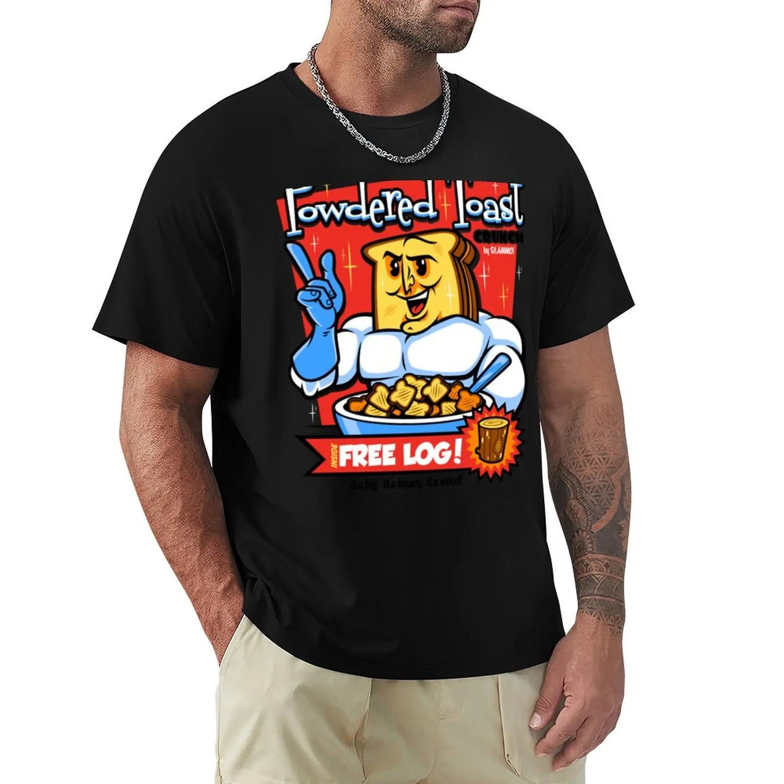 Powdered Toast Crunch Man T-Shirt Christmas Theme Tee Top