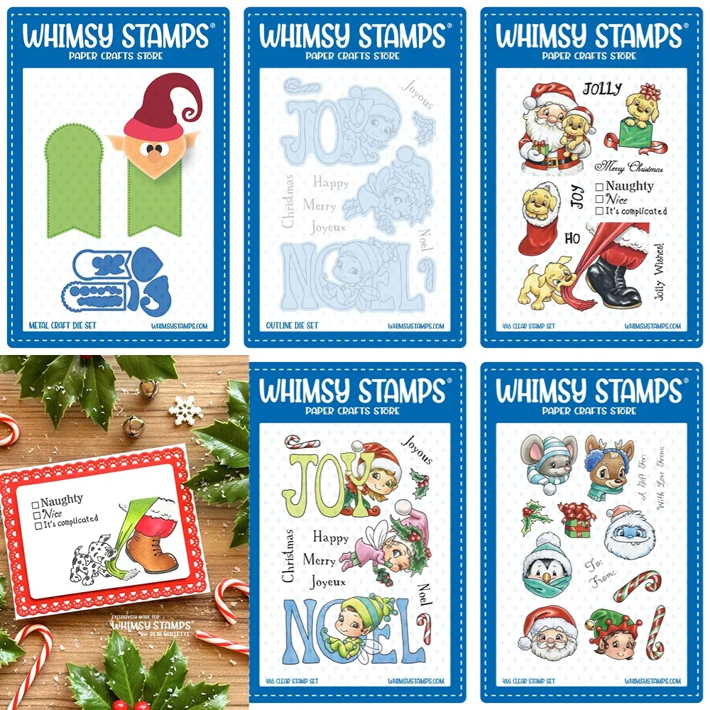 Santa Claus and dog Metal Cutting Dies and stamps DIY Scrapbooking Card Stencil Paper Cards Handmade Album Stamp Die Sheets