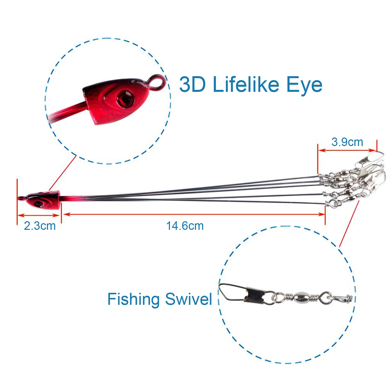 Señuelo Alabama Snap Swimbait giratorio paraguas de brazos de acero - imagen 4