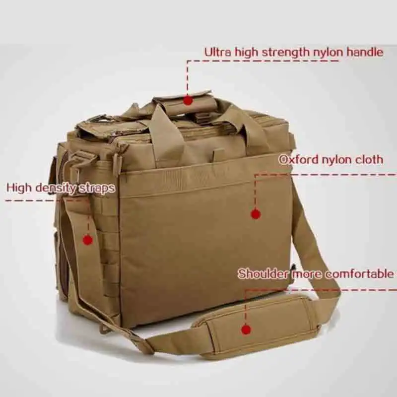 Mochila militar táctica Molle de nailon, bolso de hombro para ordenador portátil, maletín multifunción para escalada al aire libre, novedad