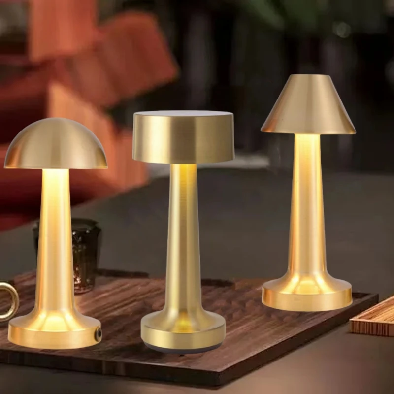 Retro Bar LED Table Lamp Metal Touch Rechargeable Desk Light Room Decor Night Light Suitable For Bar Lampbedroom Ambient Lights