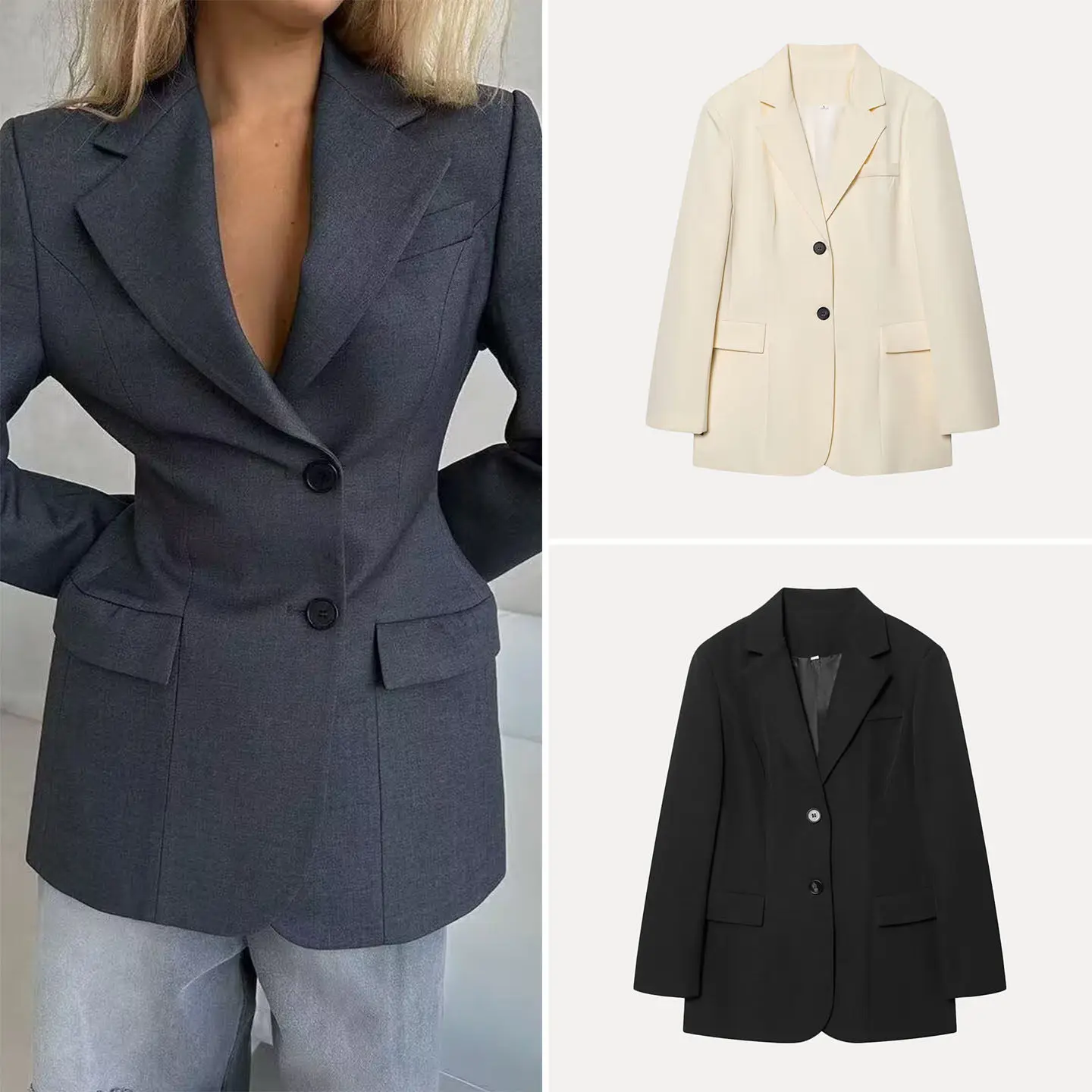 

Женский приталенный пиджак для офиса весна-лето 2026, новый стиль, универсальный, элегантный, китайский бренд ZADATA, с длинным рукавом, стандартной длины