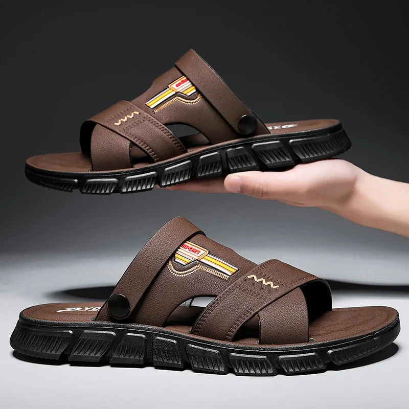 Summer Men Sandals Open Toe Flat Mens Casual Shoes Outdoor Walking Sandals for Men Beach Shoes Sandalias Hombre Men Slippers