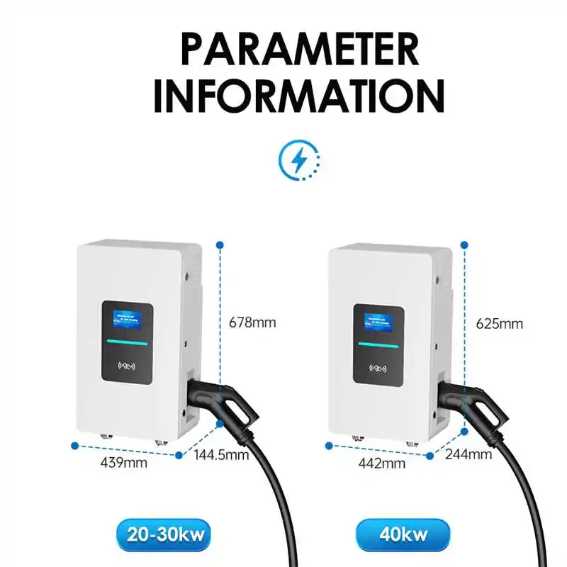 RSCHG New 20KW DC GB IP54 Movable Wall-Mounted EV Charging Station with 5 Meter Cable and 4.3-inch Touch Screen