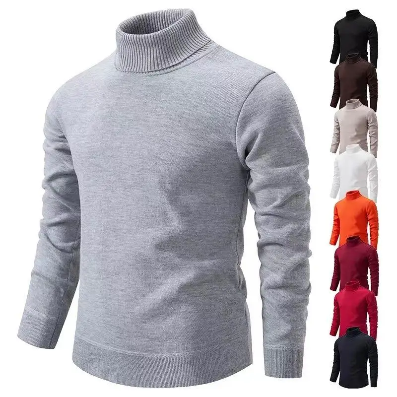 

Men's Long Knitted Sweater Tead Jaet Polyester Fiber High Ne Casual Wear Resistant Deformation for Young Men