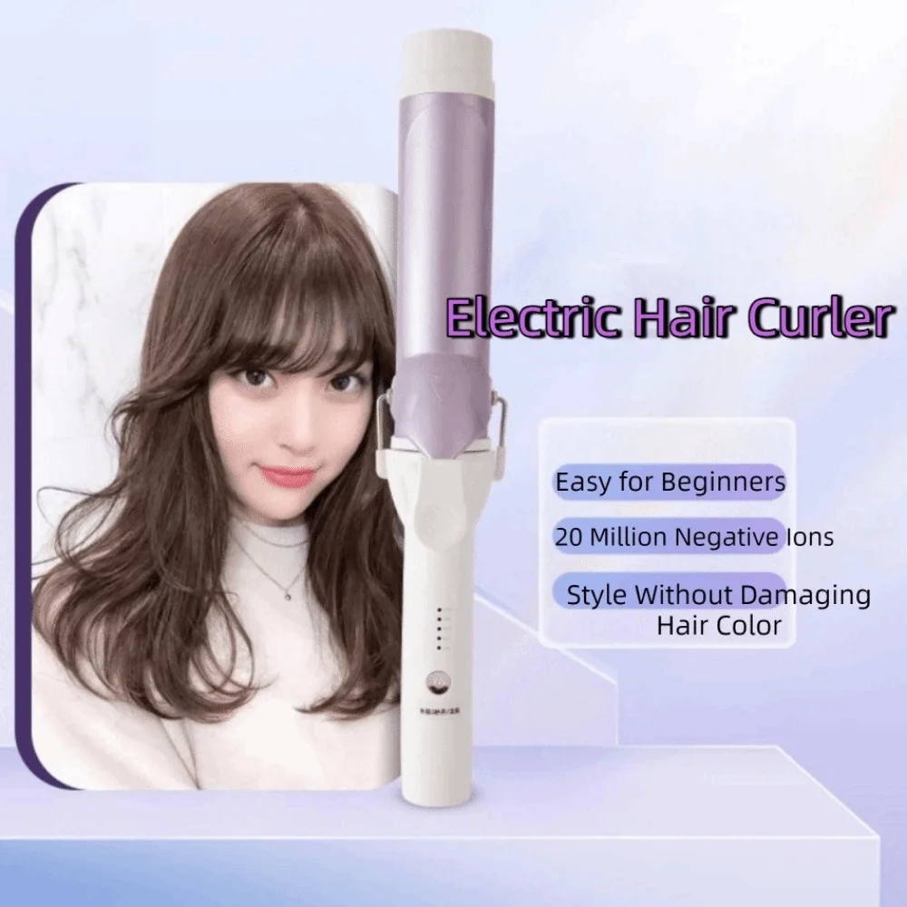 

Ceramic 40mm Hair Curling Iron Manual 5 Temperature Adjustment Negative Ion Curling Wand Fast Heating Long Lasting Styling