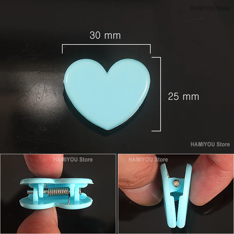 5Pcs Mini Pink Blue Purple Green Heart-shaped Cute Love Paper Clips Small Folder Clip Is A Convenient Learning Tool for Students view 5