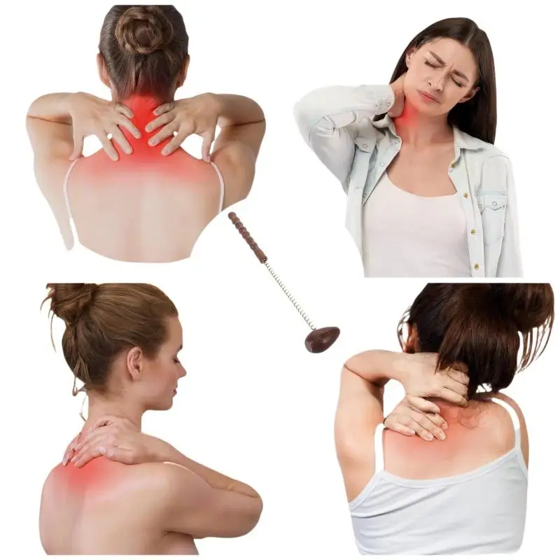 Wooden Massager Ball Hammer Reduce Soreness Percussion Spring Ball Massager Reduce Fatigue For Office