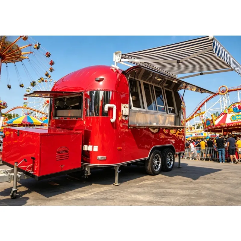 Food Cart Ice Cream Potato Chips Candy Popcorn  FoodTruck  FoodTrailer Food Kiosk Restaurant Multifunction Pizza Oven