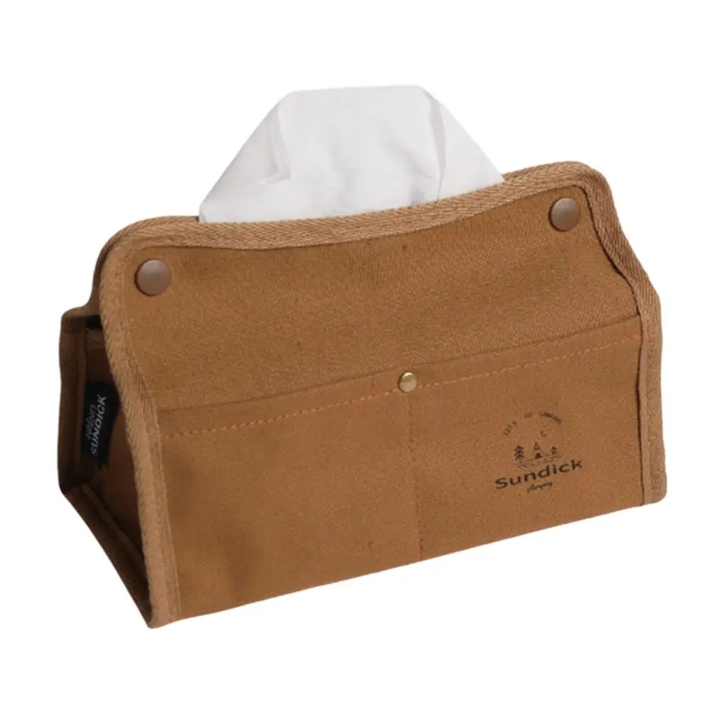 Camping Tissue Box Canvas Storage Bag for Outdoor Activities Easy Access Dispenser for Tissues and Small Items