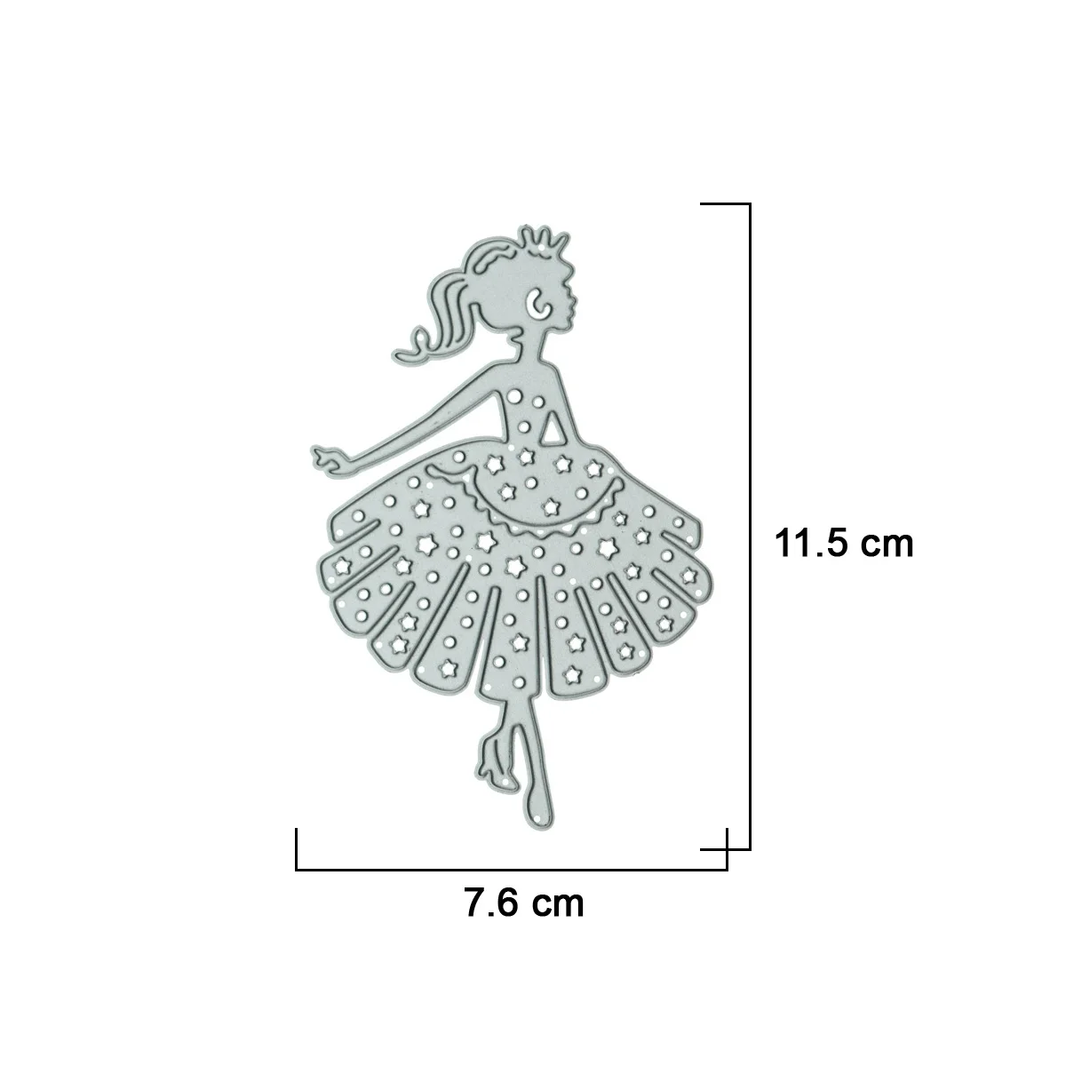 Metal Cutting Die Cut Stencil Dancing Girl In Dress Pattern For Handmade Thanking Greeting Card Making Postcard Decorating