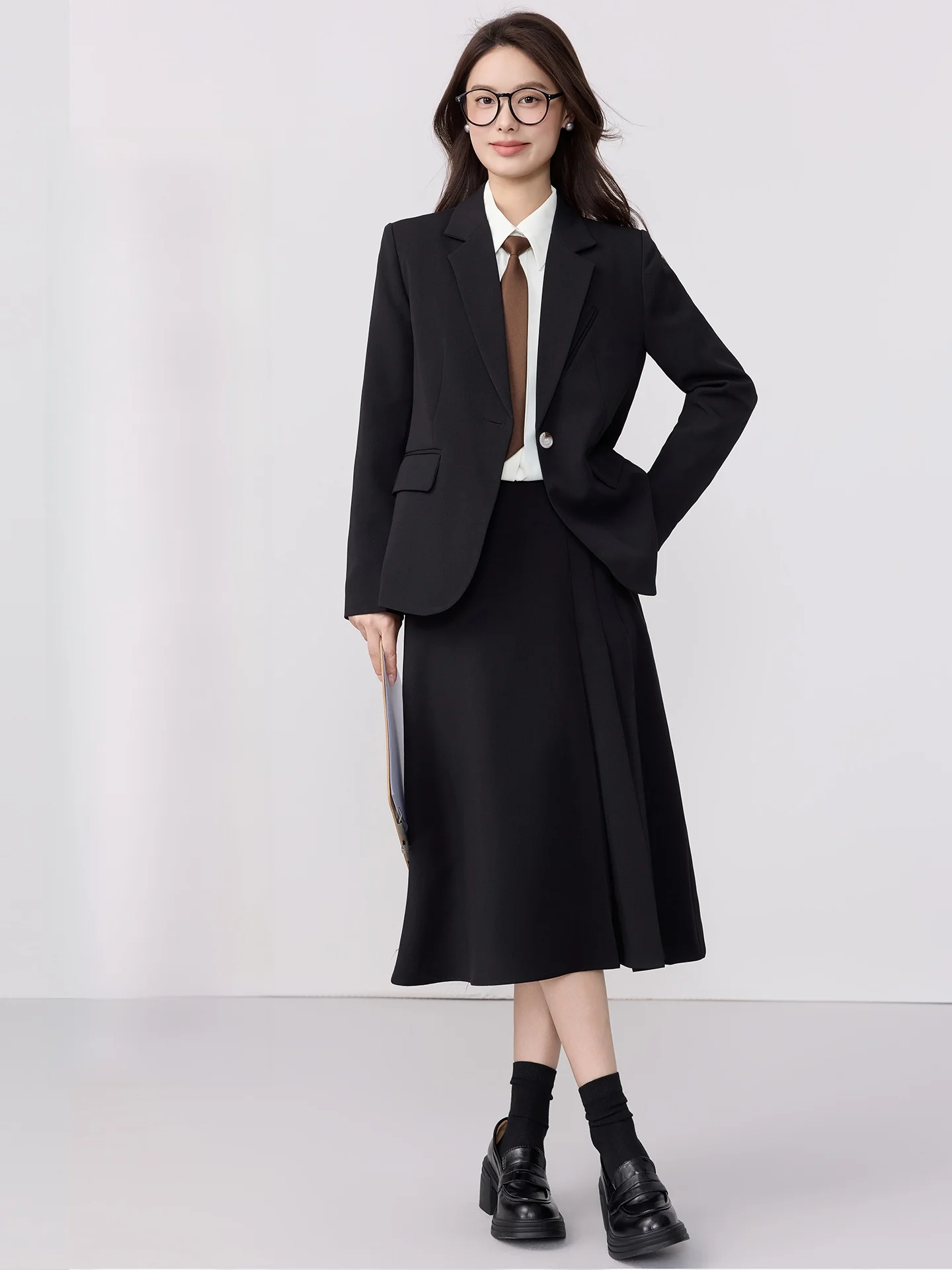 

Женский костюм Bla, новинка 2025 года, осенняя студенческая одежда для учителей Qualin Interview, официальная профессиональная верхняя одежда, пальто