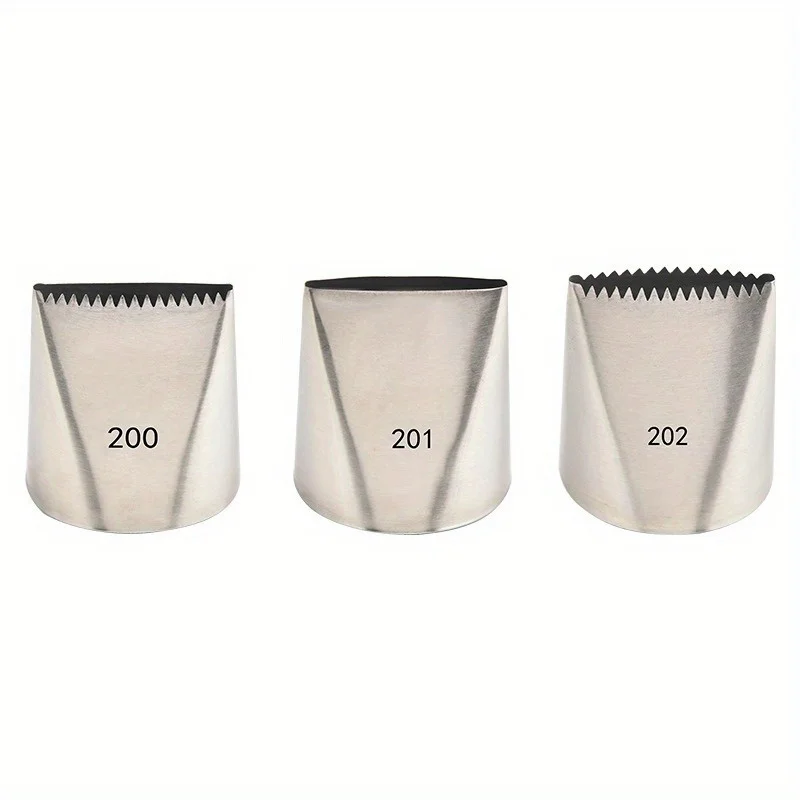 

3pcs Stainless Steel Piping Nozzle, Icing Piping Frosting Tips, Large, for Cake Buttercream Decorating, Cream Tip Single