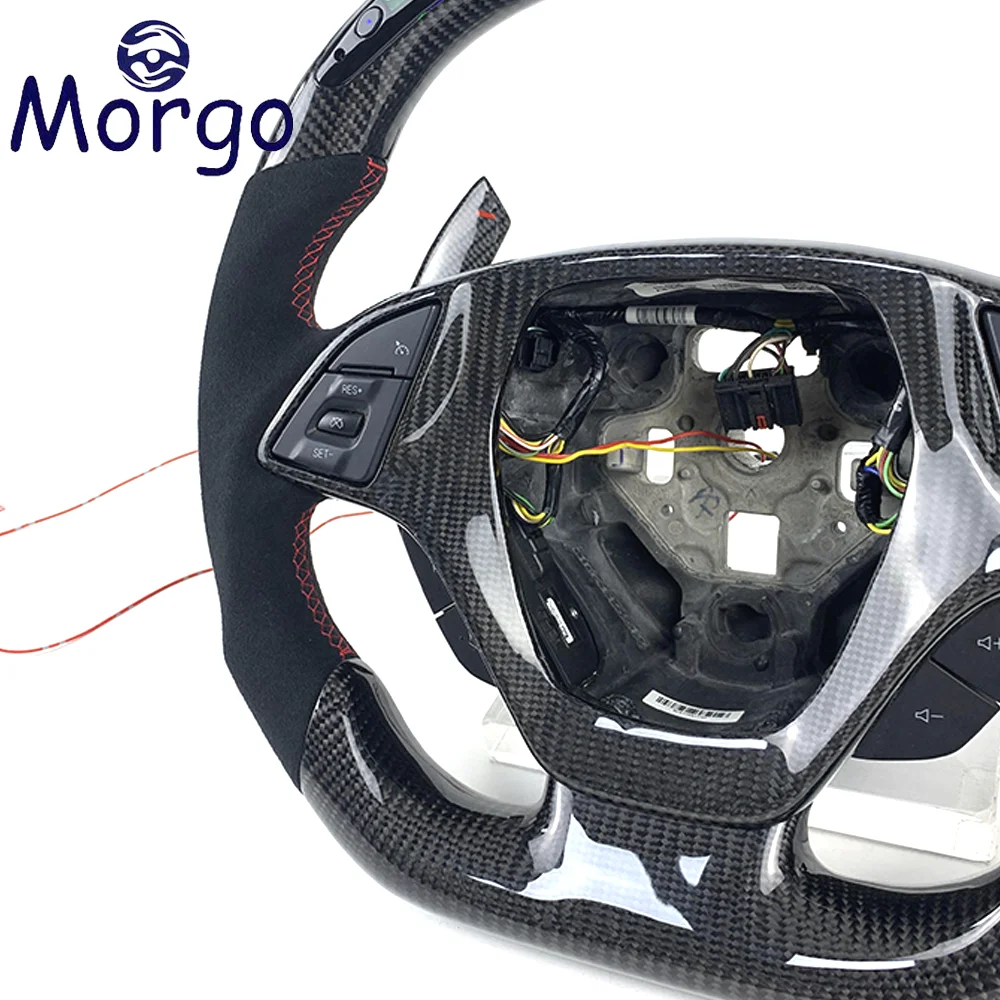 Hot selling car interior accessories for Corvette professional customized carbon fiber steering wheel for C5 C6 C7 C8 full range