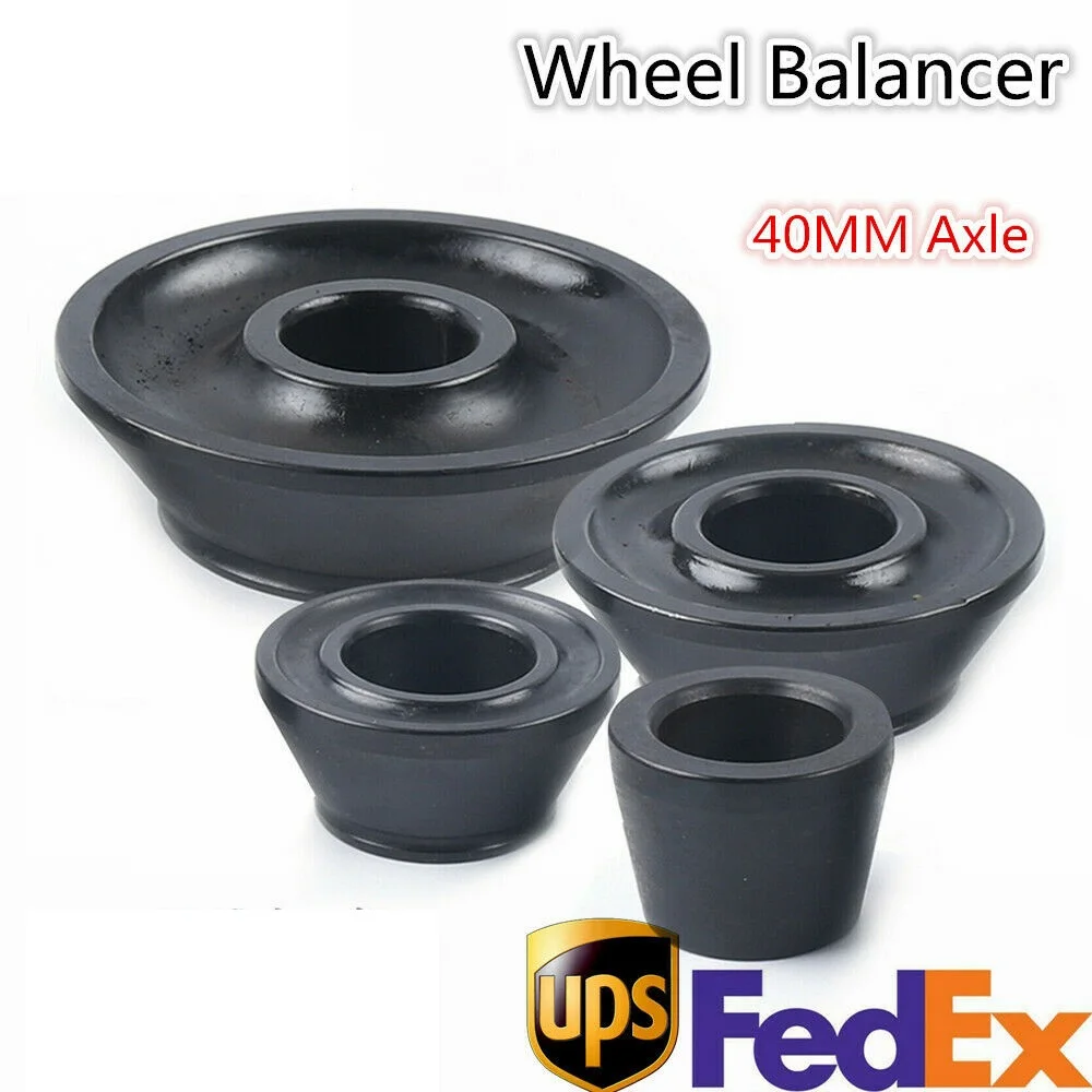 4 Pcs Wheel Tire Balancer Taper Cone Kit Balancer Standard Vehicle Tool Set for 40mm Shaft Black 1.77