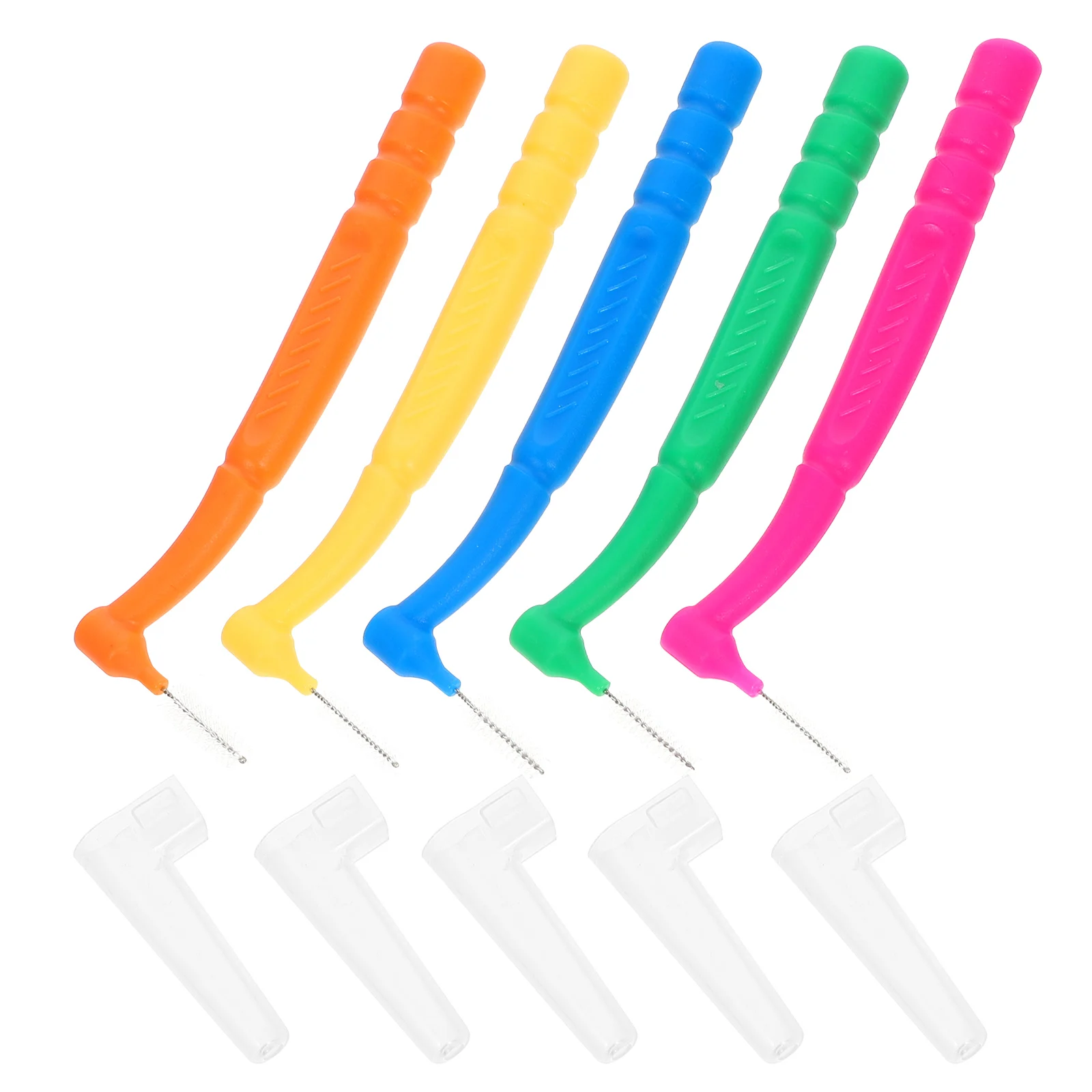 

50pcs Interdental Brush Dental Cleaning Tools Floss Head Tooth Gum Yellow Pink Green Orange Blue 10 Each Sturdy Portable Case
