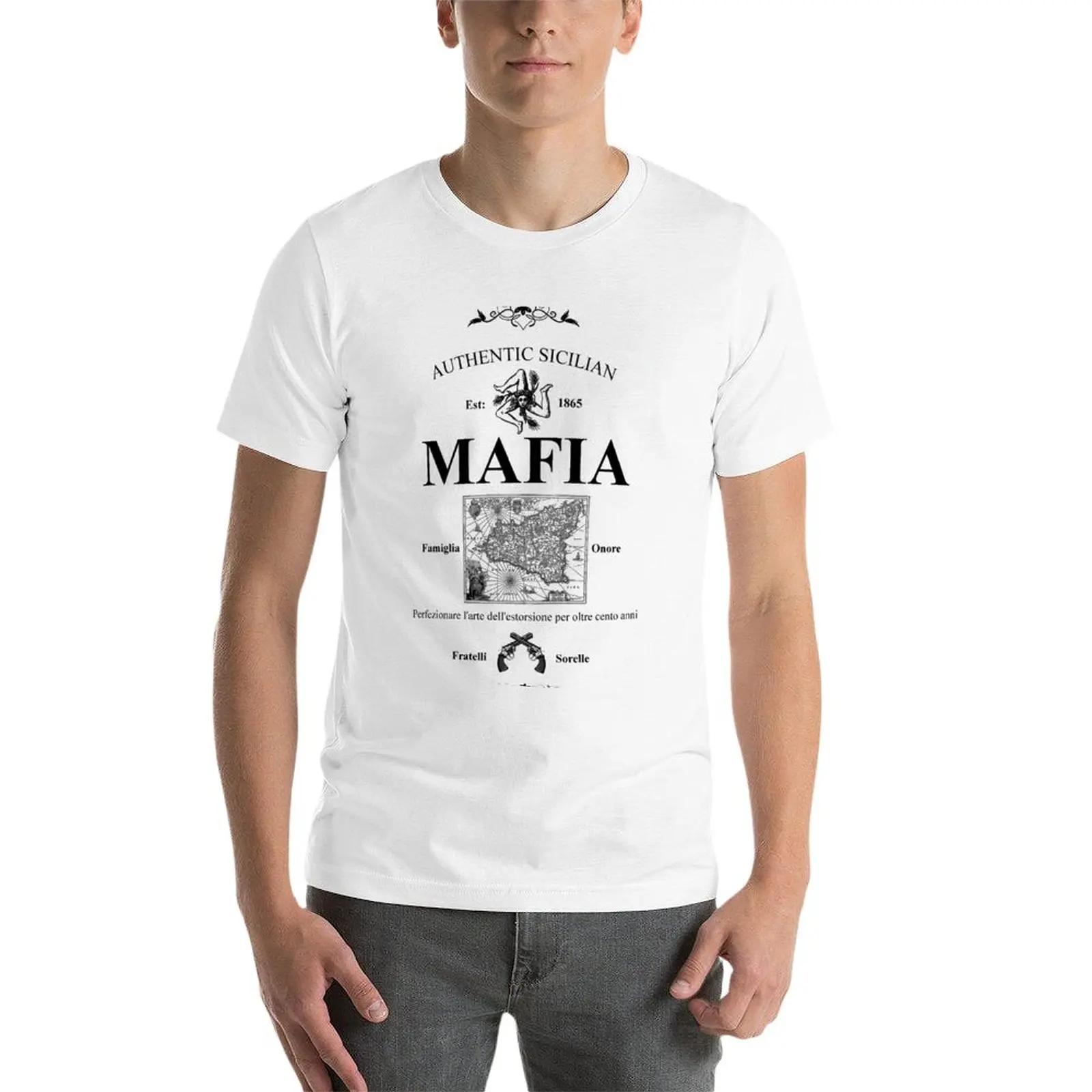 Mafia Gang Authentic Logo Sicily Italy Slogan Tee Shirt T-Shirt boys animal print summer top men clothing