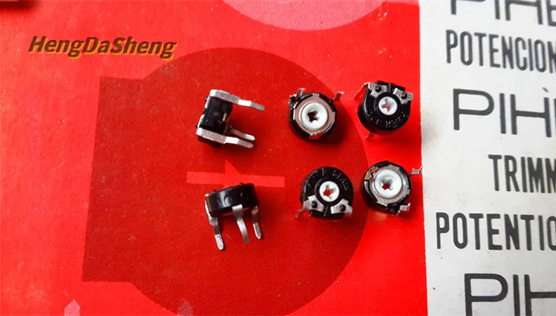 โพเทนชิโอมิเตอร์ปรับได้สำหรับรูไขว้แนวนอน PT6KV-101A โพเทนชิโอมิเตอร์ต้านทานตัวแปร100โอห์มจำนวน5ชิ้น