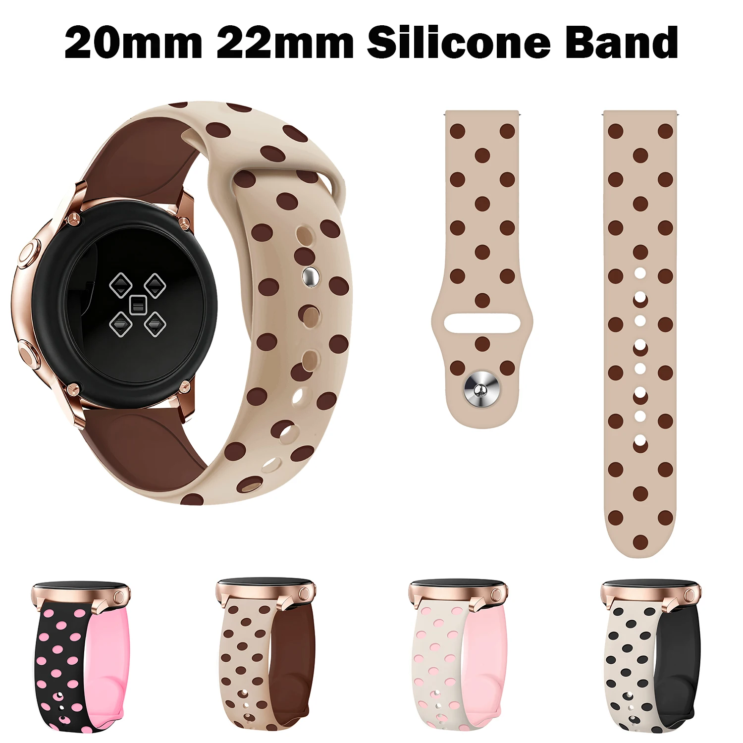Polka Dot Pattern Strap For Samsung Galaxy Watch 7 6 5 44mm 40mm Pro 45mm Sport  22/20mm Watchband Bracelet Galaxy Watch 6  47mm