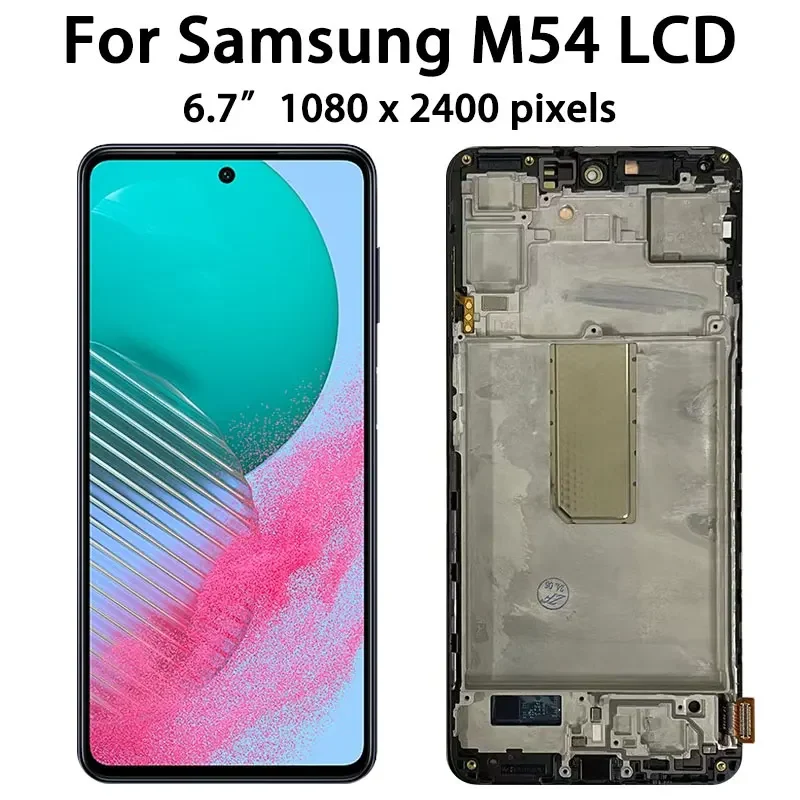 6,7 ''Super AMOLED для Samsung M54 ЖК-дисплей с рамкой для Samsung M54 5G Дисплей M546B M546B/DS Замена ЖК-дисплея