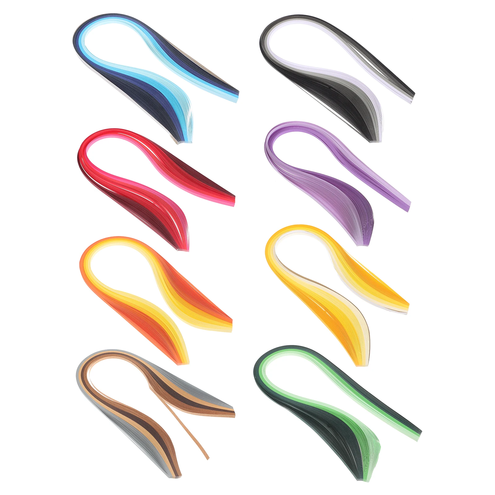 Gradient Colored Quilling Strips 8 Packs Coffee Yellow Purple Red Green Blue DIY Paper Craft Kit Handicraft Gift
