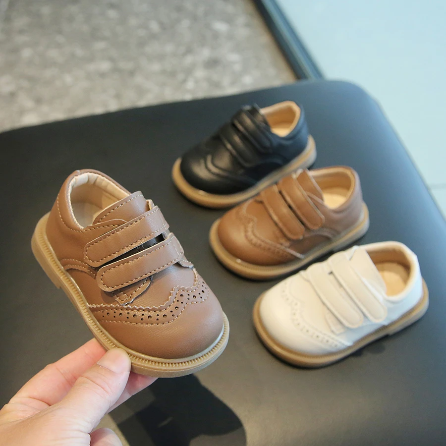 

Весенне-осенняя детская повседневная обувь, кожаная обувь для маленьких девочек, удобная детская обувь с противоскользящей мягкой подошвой, удобная детская обувь в британском стиле для мальчиков