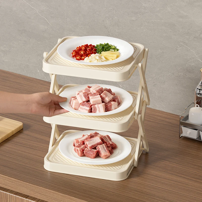

Складная кухонная станция для приготовления пищи с 3-ярусной полкой, увеличенным расстоянием между ярусами, для группового питания, приготовления горячих блюд, легко чистится