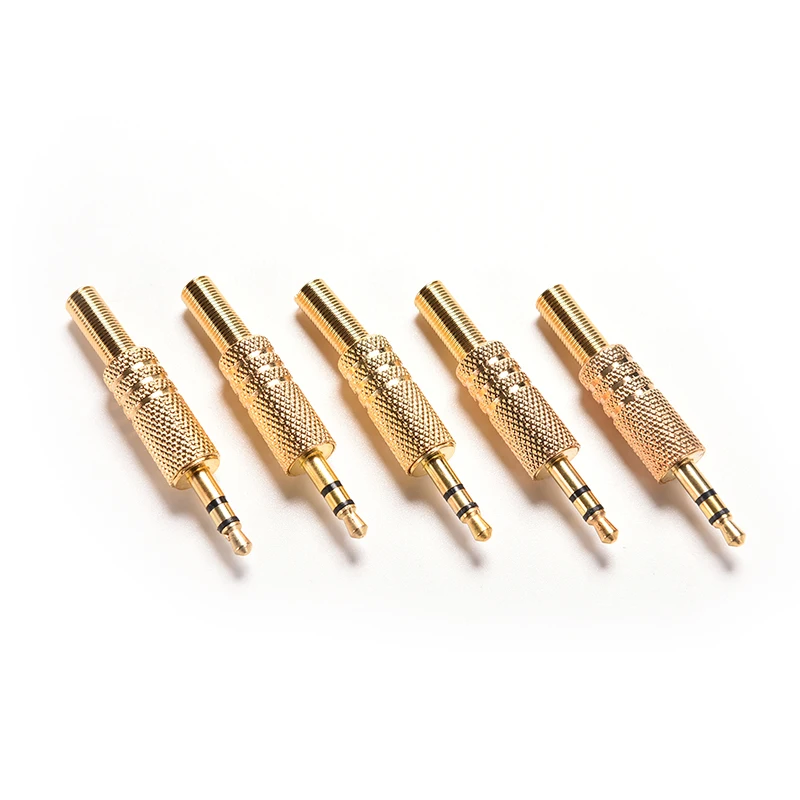 1pc 3.5mm Mini 1/8Inch Stereo Audio Jack Plug Jack Plug Headphone Male Plug Coax Cable Audio Adapter Connecter Soldering