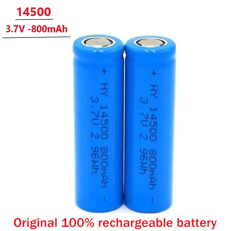 14500 AA 3.7V 800mAh Rechargeable Lithium Battery for Remote Control Mouse Clock Flashlight Shaver Replace AA Batteries