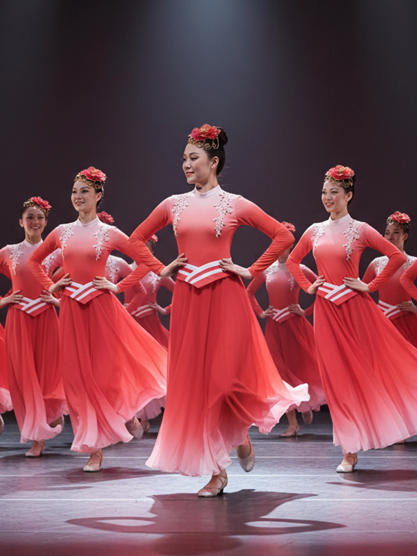 

Красный праздничный танцевальный костюм для выступлений на Весеннем фестивале, в стиле династии Цин