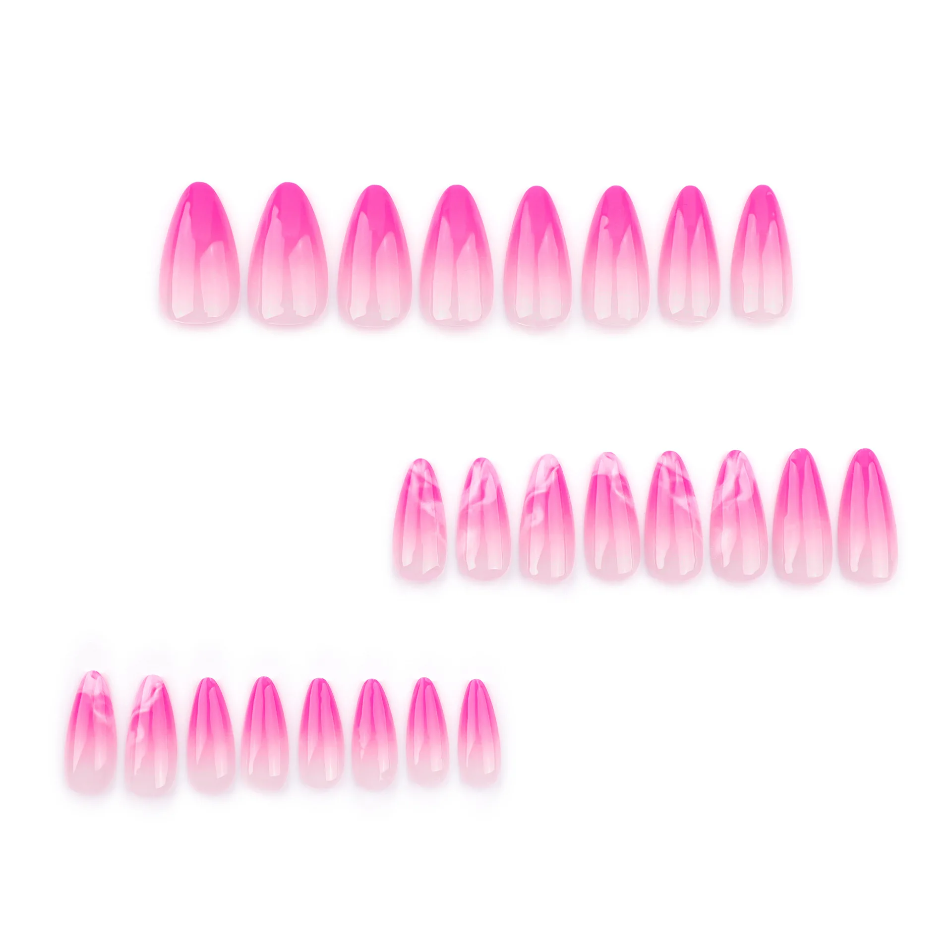 24Pcs Short Almond Press on nails French Tips Press on Nails Simple Pink False Nails Full Cover Wearable Fake Nails Tips Art