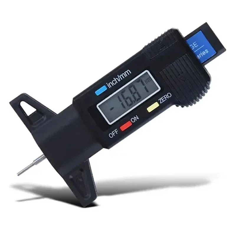 デジタル深さゲージキャリパー、トレッド深さゲージ、LCDタイヤトレッドゲージ、車用タイヤ0-25mm測定ツール、キャリパー修理ツール