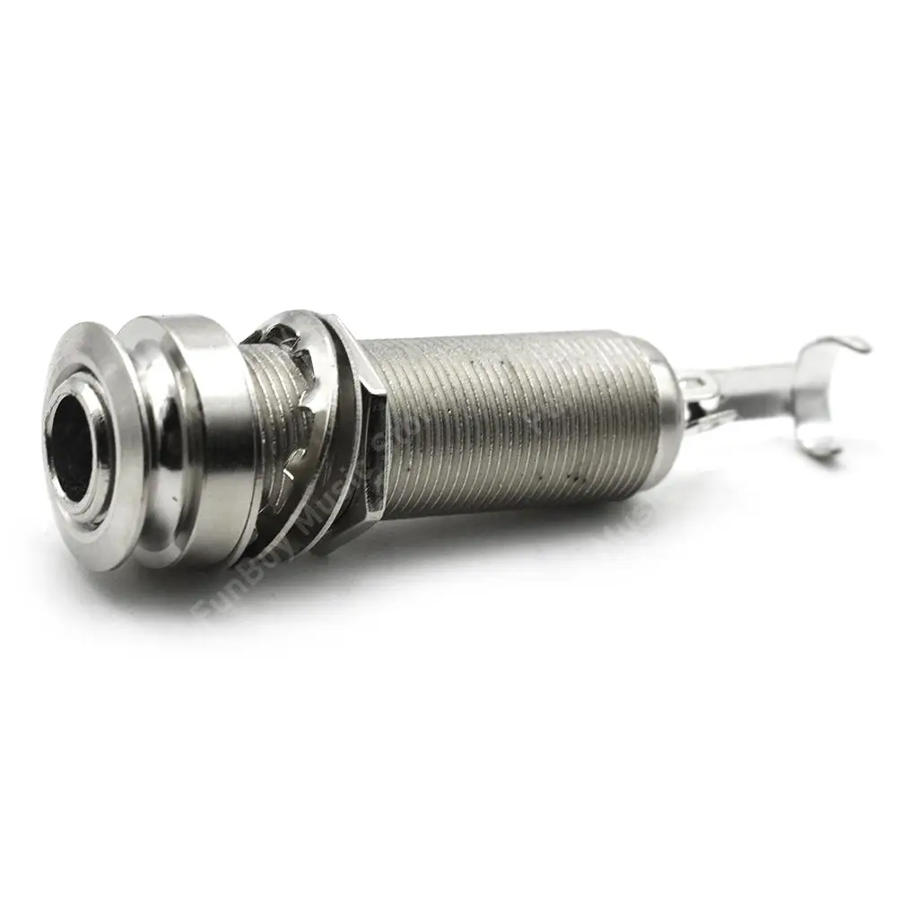 Guitar Endpin Jack 6.35mm Plug Sockets Threaded Cycinder Guitarra Pickup Endpin Output Jack with Brass Endpin Cover Dropship