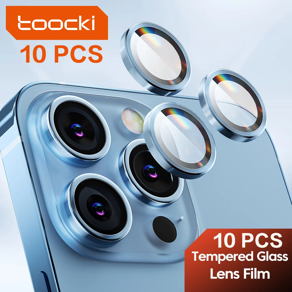 

Toocki HD Glass Camera Lens Protection For iPhone 14 13 Pro Max Plus 13 Mini Tempered Camera Protector Metal Ring Lens Protector