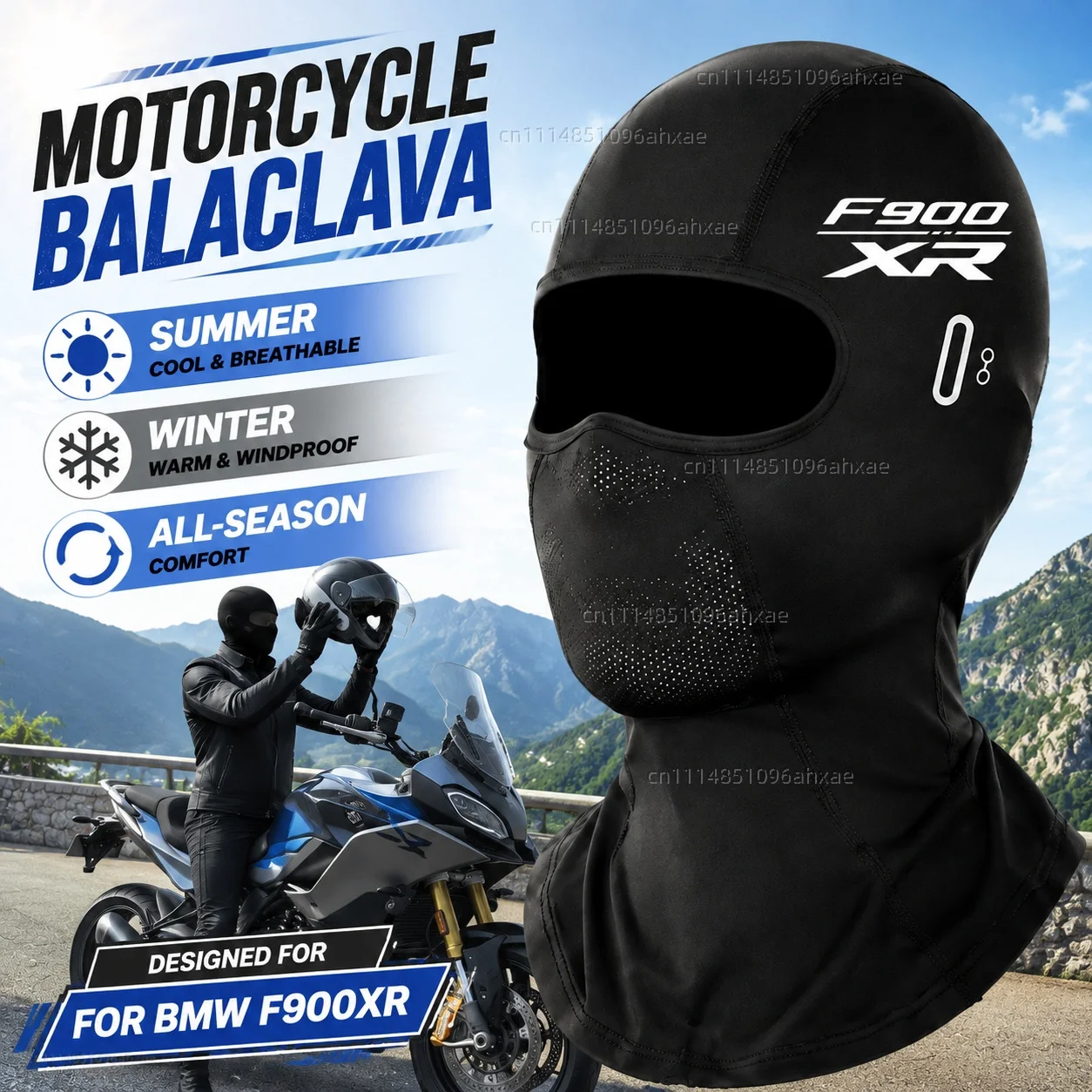 Pasamontañas para Motocicleta BMW F900XR 2020-2026, con Orificios de Ventilación para Verano, Invierno, Cálido, Transpirable e Impermeable para Ciclismo