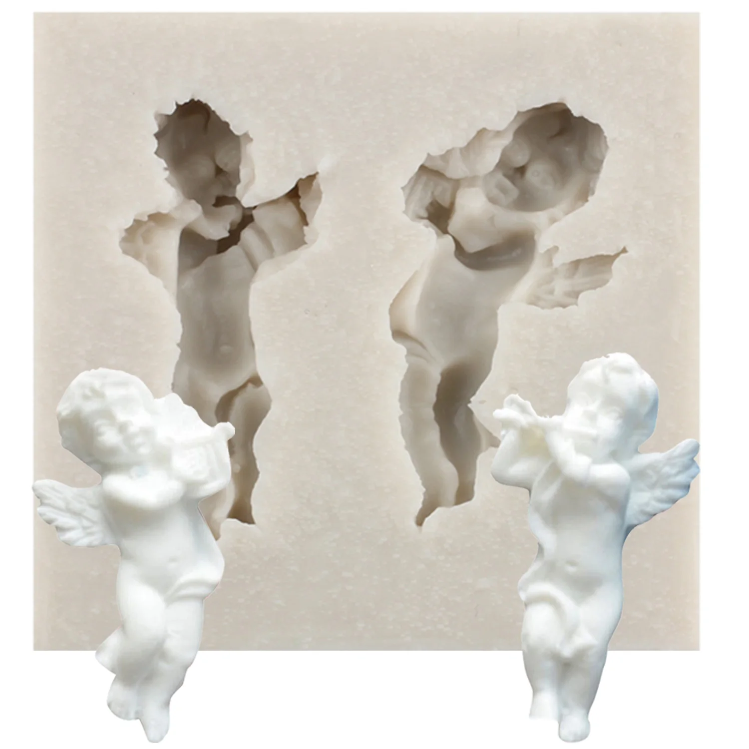 Cute Cupid Silicone Molds Angel Chocolate Fondant Mold DIY Baby Birthday Cake Decorating Tools Candy Clay Handmade Soap Moulds