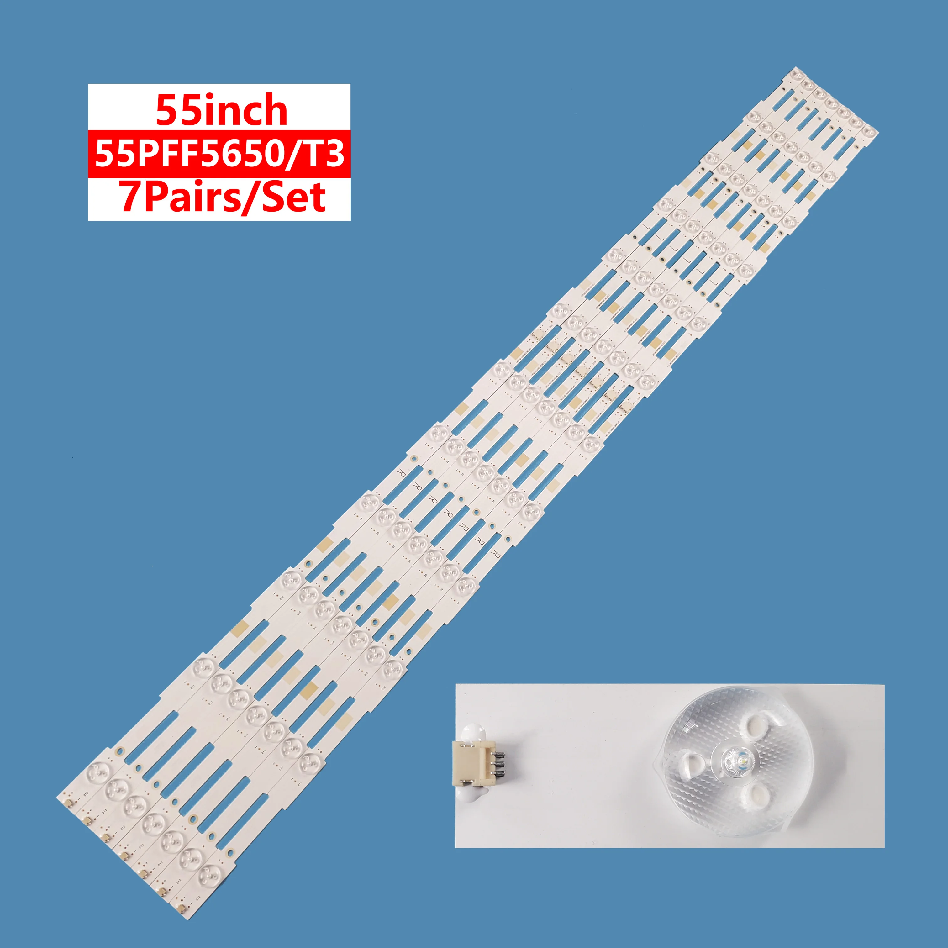 TV LED for 55 inch Philips 55PFF5650/T3 backlight strip EVTLBM550P0601-DC-2(L) DD-5(R) 7pairs/set led tv strip philips 55  inch